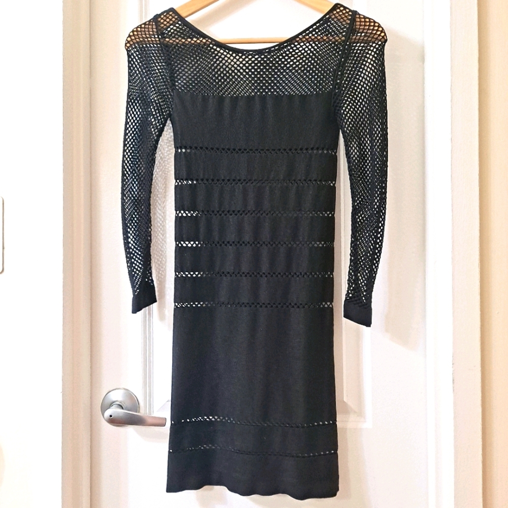 🔥So Sexy Mesh Bodycon Black Dress 🖤